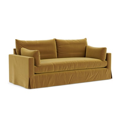 4 Seater Sofa - Mustard - Matt Velvet
