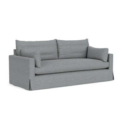 4 Seater Sofa - Navy - Herringbone Weave