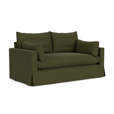 Large 2 Seater Sofa - Forest Green - House Linen Mix
