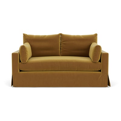 Large 2 Seater Sofa - Mustard - Matt Velvet