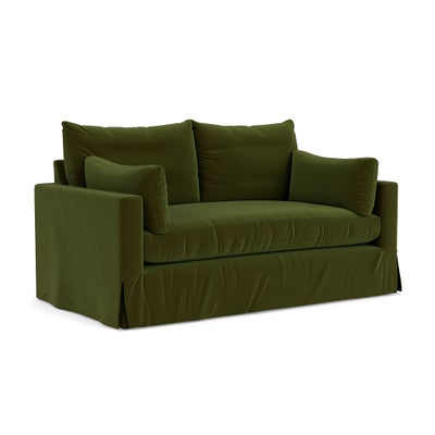 Large 2 Seater Sofa - Forest Green - Matt Velvet