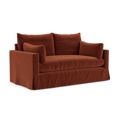 Large 2 Seater Sofa - Brick - Matt Velvet