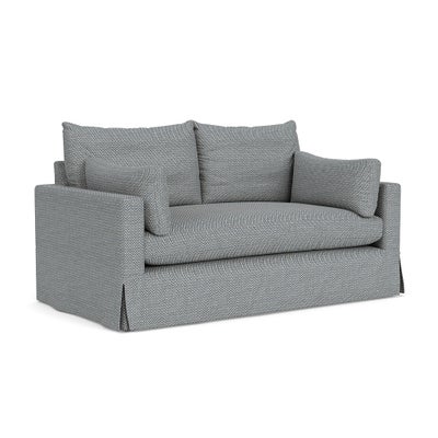 Large 2 Seater Sofa - Navy - Herringbone Weave