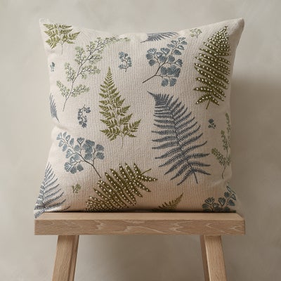Fern Flora Blue Cushion