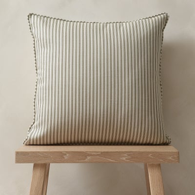 Lansdown Ticking Stripe Cushion Apple