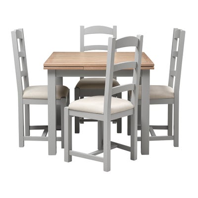 90cm-155cm Ext. Table and 4 Chairs