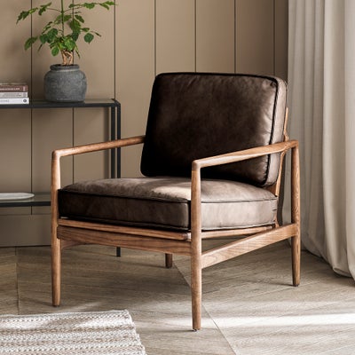 Oliver - Armchair - Chocolate - Premium Leather