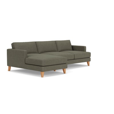 Chaise Large Left Hand - Deep Forest - Rustic Weave