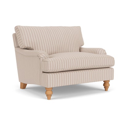 Love Seat - Flax - Kingham Stripe