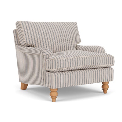 Armchair - Indigo - Kingham Stripe