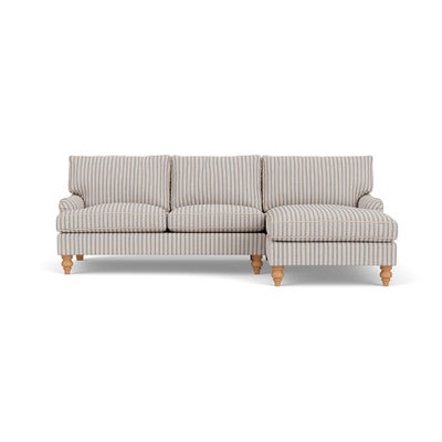 Chaise Large Right Hand - Indigo - Kingham Stripe