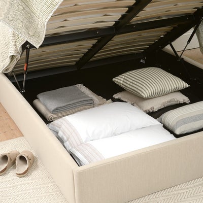 Kingsize Ottoman Bed - Sand