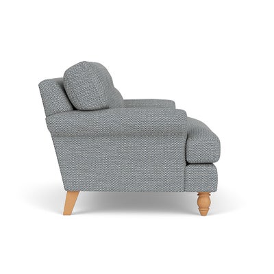 Love Seat - Navy - Herringbone Weave
