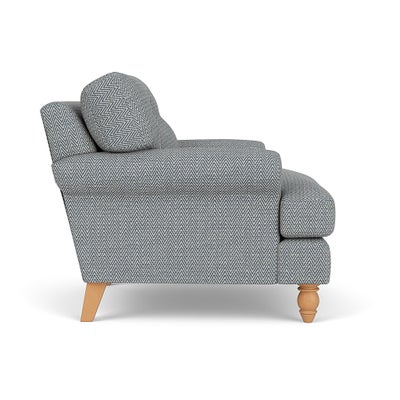 Armchair - Navy - Herringbone Weave