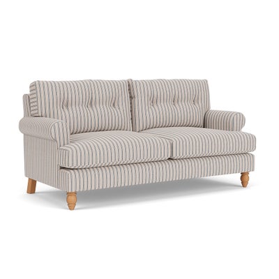 3 Seater Sofa - Indigo - Kingham Stripe