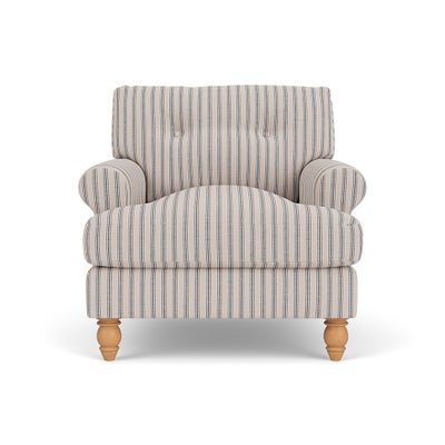 Armchair - Indigo - Kingham Stripe