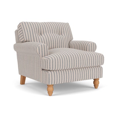 Armchair - Indigo - Kingham Stripe