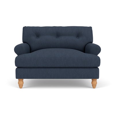 Love Seat - Indigo - Luxury Italian Linen