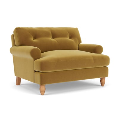 Love Seat - Mustard - Matt Velvet
