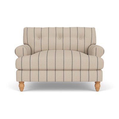 Love Seat - Charcoal - Compton Stripe