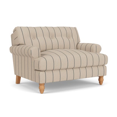 Love Seat - Charcoal - Compton Stripe