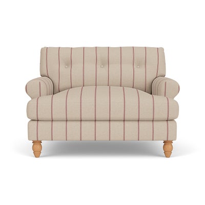 Love Seat - Raspberry - Compton Stripe