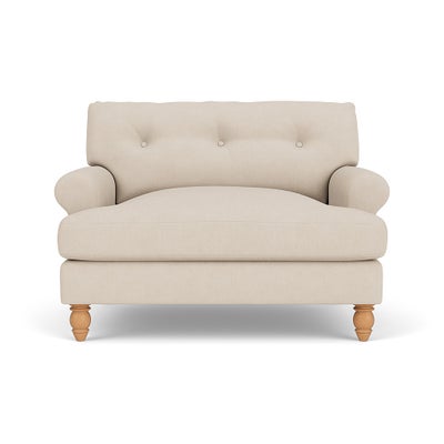Love Seat - Lily White - House Linen Mix