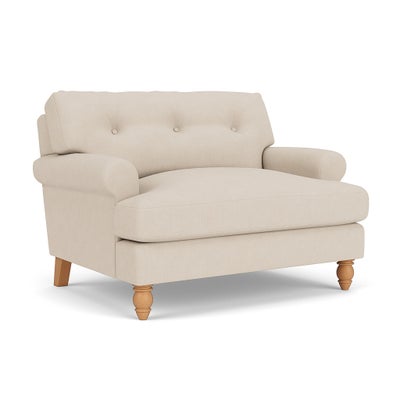 Love Seat - Lily White - House Linen Mix