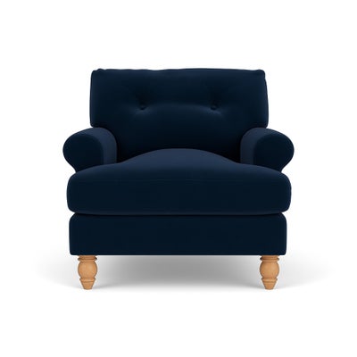 Armchair - Deep blue - Matt Velvet