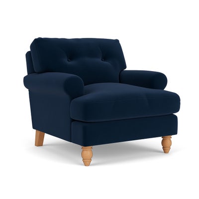 Armchair - Deep blue - Matt Velvet