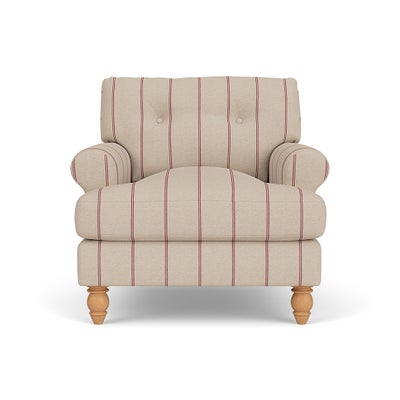 Armchair - Raspberry - Compton Stripe