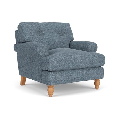 Armchair - Mid Blue - Aquaclean Oxford
