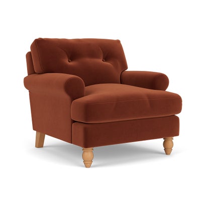Armchair - Brick - Matt Velvet