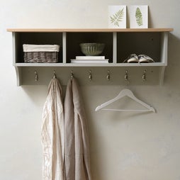 Chester Dove Grey Storage Shelf and Hooks