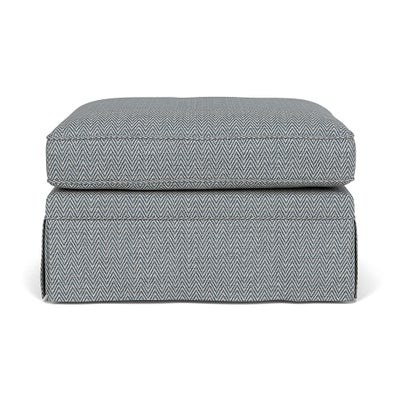 Foot Stool - Navy - Herringbone Weave