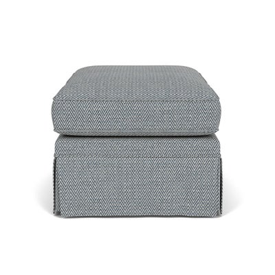 Foot Stool - Navy - Herringbone Weave