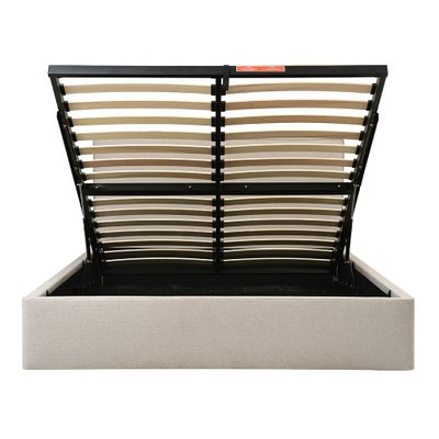 Kingsize Ottoman Bed - Natural Tweed