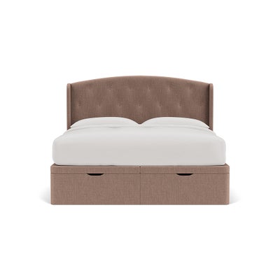Super King Ottoman Storage Bed - Dusky Rose - Eco Chenille