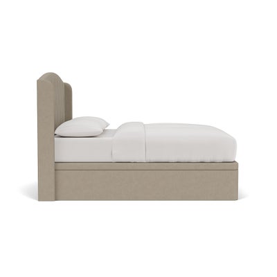 Super King Ottoman Storage Bed - Dove Grey - House Linen Mix