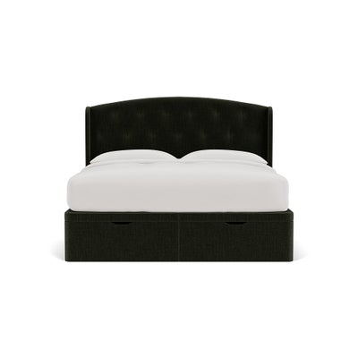 Super King Ottoman Storage Bed - Moss - Eco Chenille
