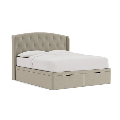 Super King Ottoman Storage Bed - Natural - Eco Chenille