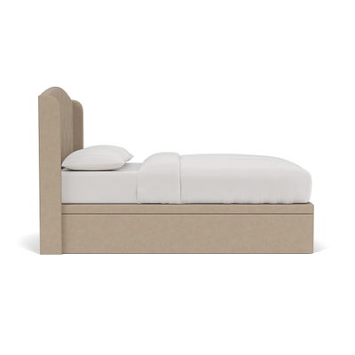 King Size Ottoman Storage Bed - Natural - House Linen Mix
