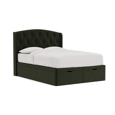 King Size Ottoman Storage Bed - Moss - Eco Chenille