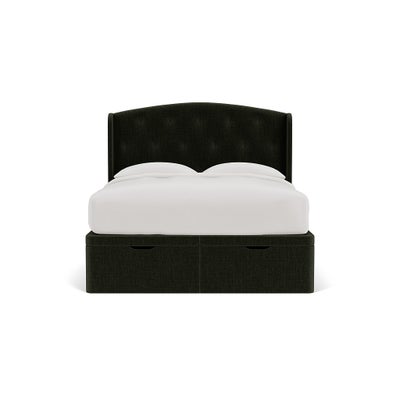 King Size Ottoman Storage Bed - Moss - Eco Chenille
