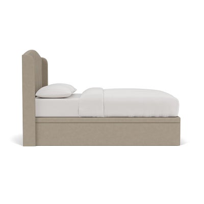 King Size Ottoman Storage Bed - Dove Grey - House Linen Mix
