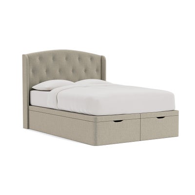 King Size Ottoman Storage Bed - Natural - Eco Chenille