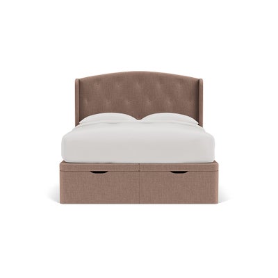 King Size Ottoman Storage Bed - Dusky Rose - Eco Chenille
