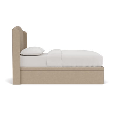 Double Ottoman Storage Bed - Natural - House Linen Mix
