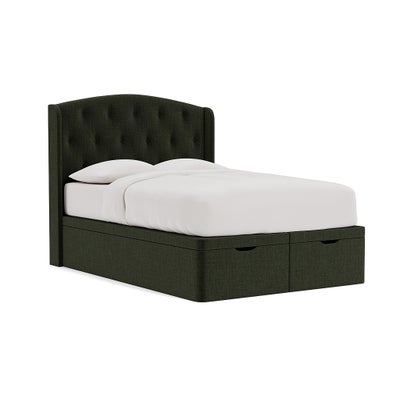 Double Ottoman Storage Bed - Moss - Eco Chenille