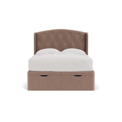 Double Ottoman Storage Bed - Dusky Rose - Eco Chenille